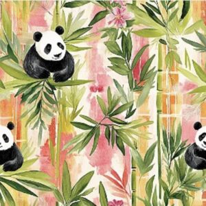 Tricoline 100% algodão Panda Bambu