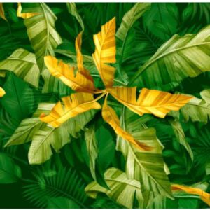 Tricoline 100% algodão Folhas Bananeira