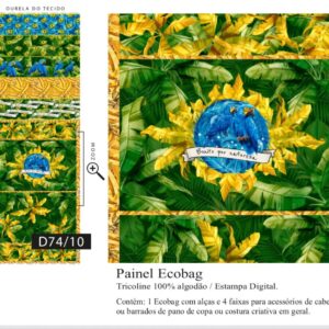 Tricoline 100% algodão Painel Ecobag