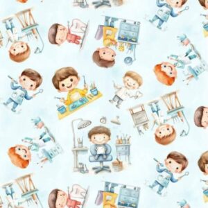 Tricoline 100% algodão Dentista