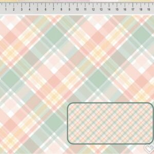 Tricoline 100% algodão Xadrez Candy Enviesado