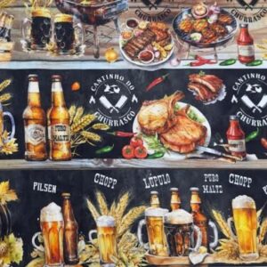 Tricoline 100% algodão Faixa Churrasco