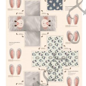 Tricoline 100% algodão Painel Cestinhas Com Orelhas