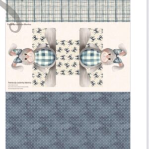 Tricoline 100% algodão Painel Cestinhas e Coelhinho