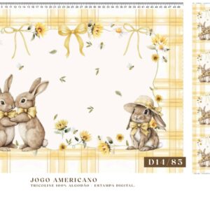 Tricoline 100% algodão Jogo Americano Páscoa
