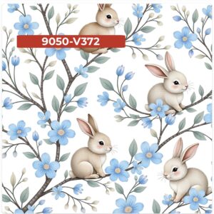 Tricoline 100% algodão Coelhos Páscoa