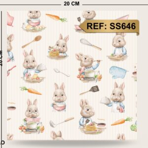 Tricoline 100% algodão Coelho Confeiteiro