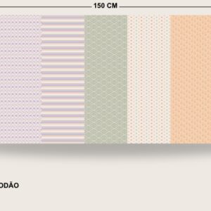 Tricoline 100% algodão Faixa Geométricos Páscoa Compose