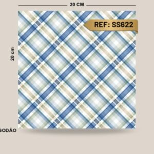 Tricoline 100% algodão Xadrez Azul