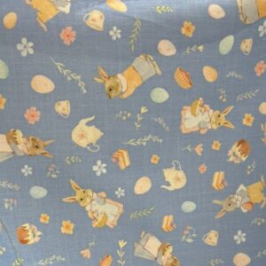 Tricoline 100% algodão Coelhos Páscoa