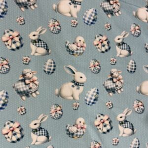 Tricoline 100% algodão Coelhos Páscoa