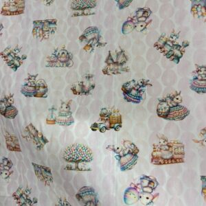 Tricoline 100% algodão Coelhos Páscoa