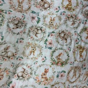 Tricoline 100% algodão Coelhos Páscoa