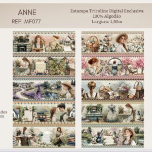 Tricoline 100% algodão Faixa Anne