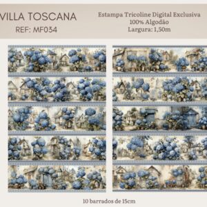 Tricoline 100% algodão Faixa Hortênsia