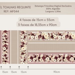 Tricoline 100% algodão Painel Toalhas Requinte