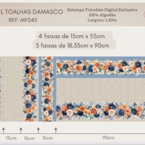 Tricoline 100% algodão Painel Toalhas Damasco