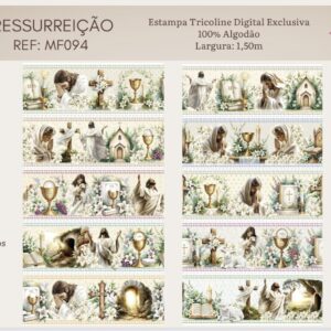 Tricoline 100% algodão Faixa Jesus