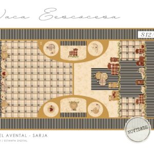 Sarja 100% algodão Avental Vaquinha