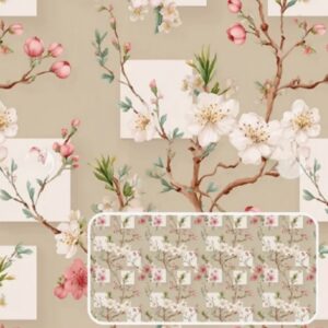 Tricoline 100% algodão Floral Galhos