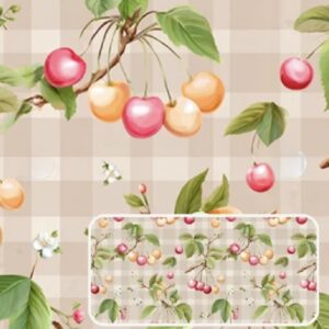 Tricoline 100% algodão Cerejas Xadrez