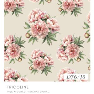 Tricoline 100% algodão Flores