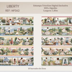 Tricoline 100% algodão Faixa Liberty