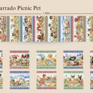 Tricoline 100% algodão Faixa Picnic Pet