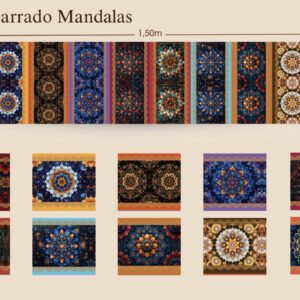 Tricoline 100% algodão Faixa Mandalas