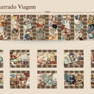 Tricoline 100% algodão Faixa Viagem