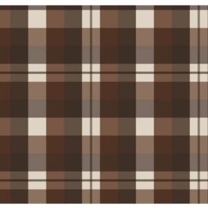Tricoline 100% algodão Xadrez Marrom