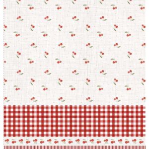 Pano de Copa 100% algodão Cerejinhas Xadrez