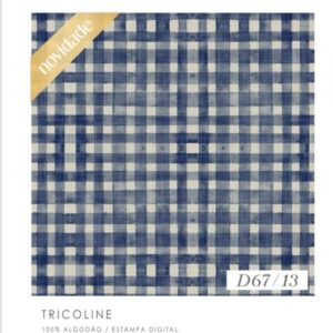 Tricoline 100% algodão Xadrez Azul