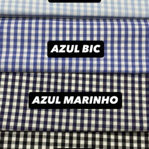 Tricoline 100% algodão Xadrez G Azul Marinho