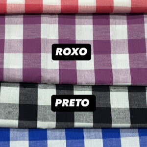 Tricoline 100% algodão Xadrez G1 Azul Royal
