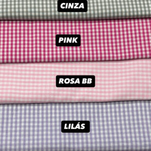 Tricoline 100% algodão Xadrez M Roxo