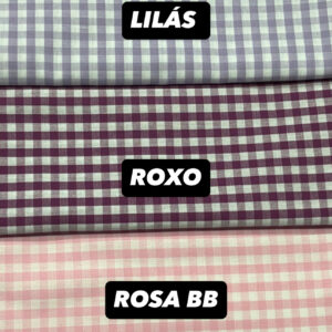 Tricoline 100% algodão Xadrez G Rosa BB