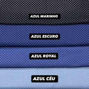 Tricoline 100% Algodão Poa Azul Escuro