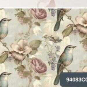 Tricoline 100% algodão Passarinho Floral