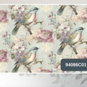 Tricoline 100% algodão Passarinho Floral