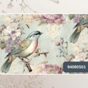 Sarja 100% algodão Sarja Passarinho Floral