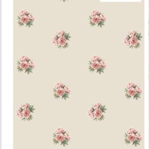 Pano de Copa 100% algodão Peonias floral bege