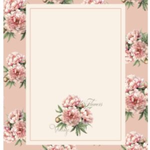 Pano de Copa 100% algodão Peonias floral rose