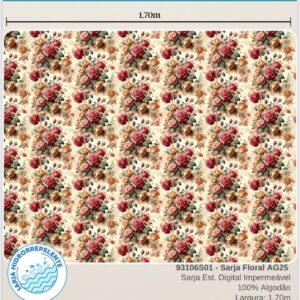Sarja 100% algodão Sarja Floral