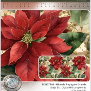 Sarja 100% algodão Sarja Floral Natal