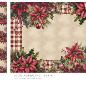 Sarja 100% algodão Jogo Americano Bico de Papagaio