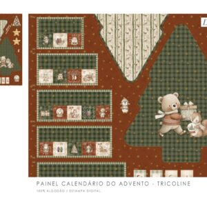Tricoline 100% algodão Árvore Calendário do Advento