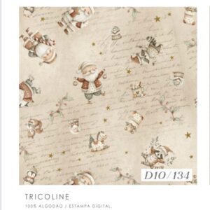 Tricoline 100% algodão Papai Noel