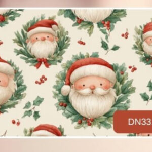 Tricoline 100% algodão Papai Noel Guirlanda