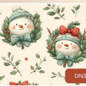 Tricoline 100% algodão Boneco de Neve Guirlanda